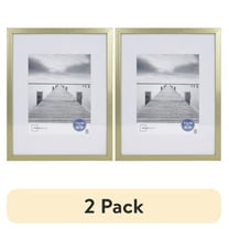 (2 pack) Mainstays 11x14 Matted to 8x10 Linear Gold Gallery Picture Frame