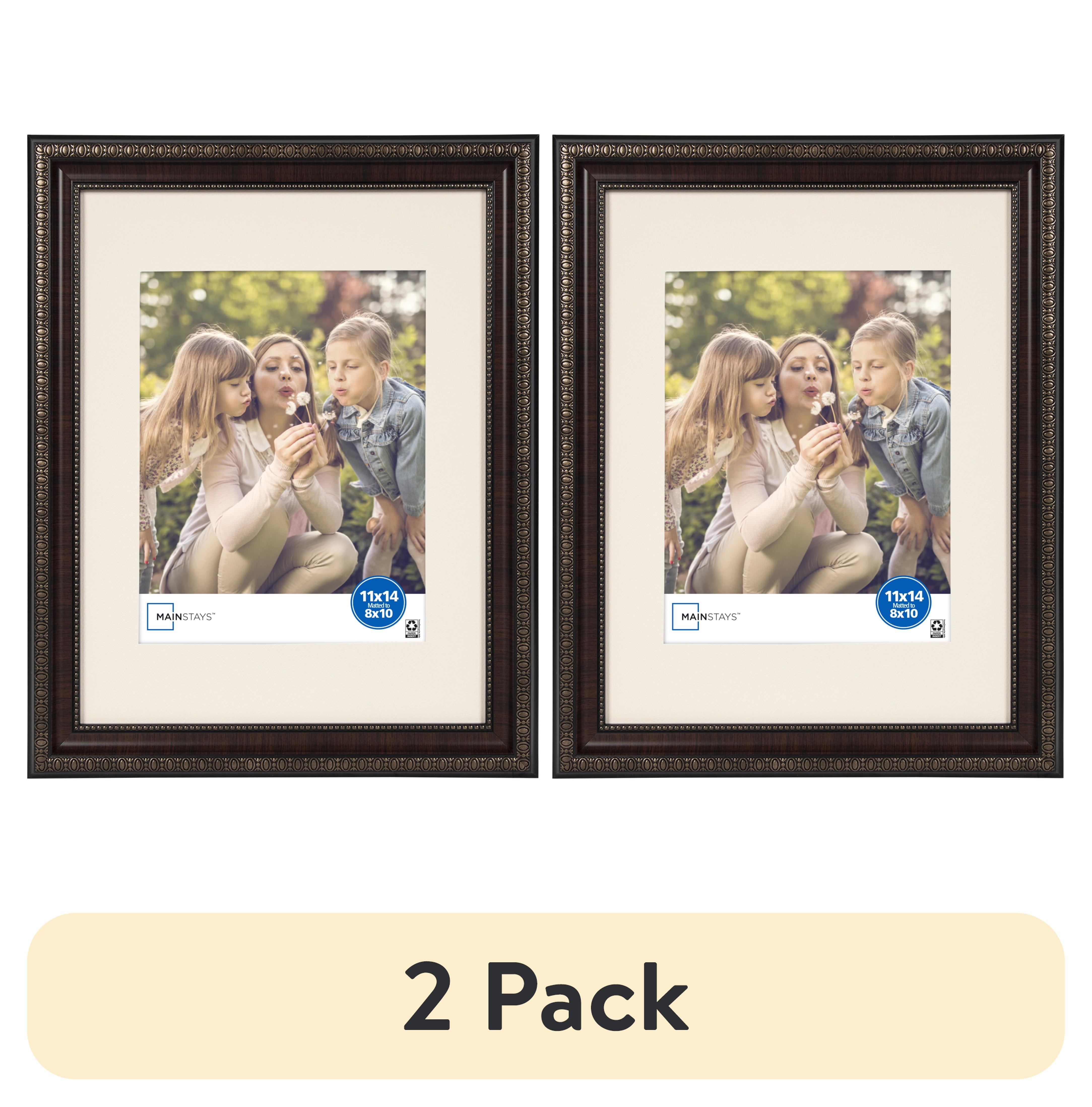 (2 pack) Mainstays 11 x 14 Picture Frame, Matted to 8 x 10, Mahogany
