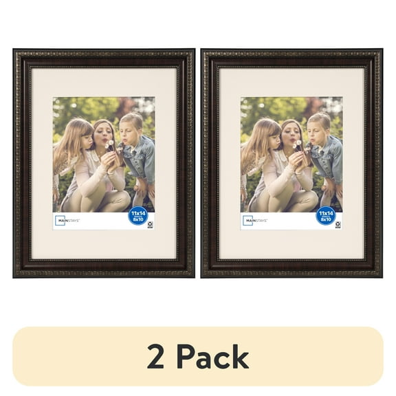 (2 pack) Mainstays – 8x10 Picture Frame – Mahogany Matted Gallery Wall Photo Frame