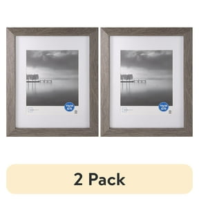(2 pack) Mainstays 11 x 14 Picture Frame, Matted to 8 x 10, Rustic Gray Bevel Gallery Wall Frame