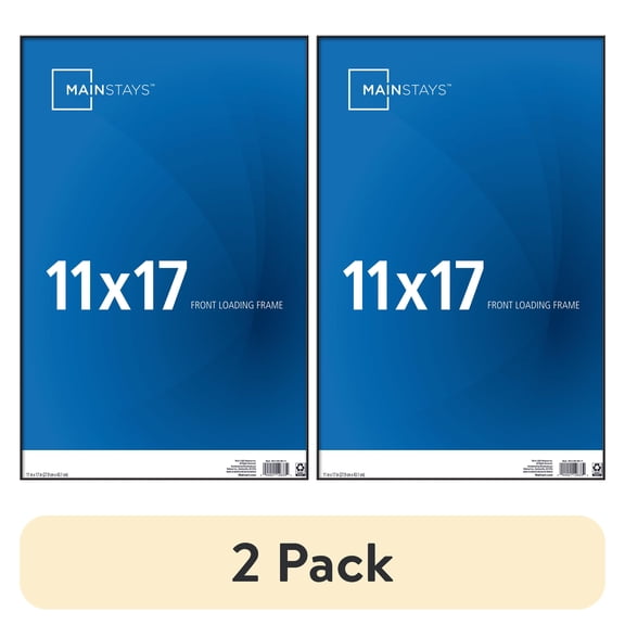 (2 pack) Mainstays – 11x17 Picture Frame – Black Front Loading Wall or Tabletop Photo Frame