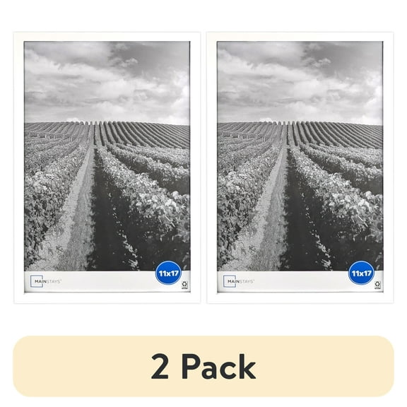 (2 pack) Mainstays – 11x17 Picture Frame – White Gallery Linear Program Wall Photo Frame