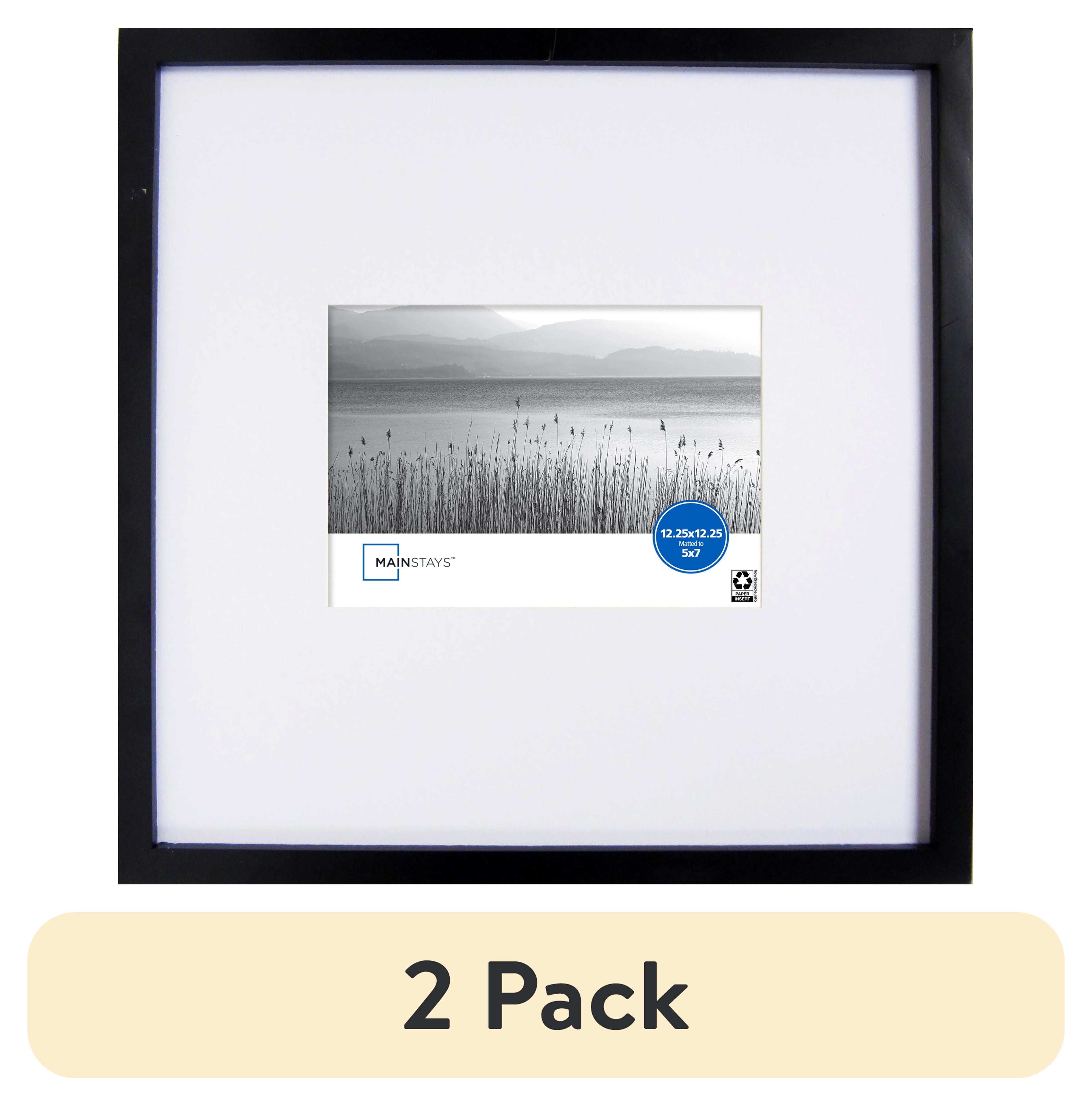 (2 pack) Mainstays – 5x7 Picture Frame – Black Matted Gallery Linear Program Wall Photo Frame