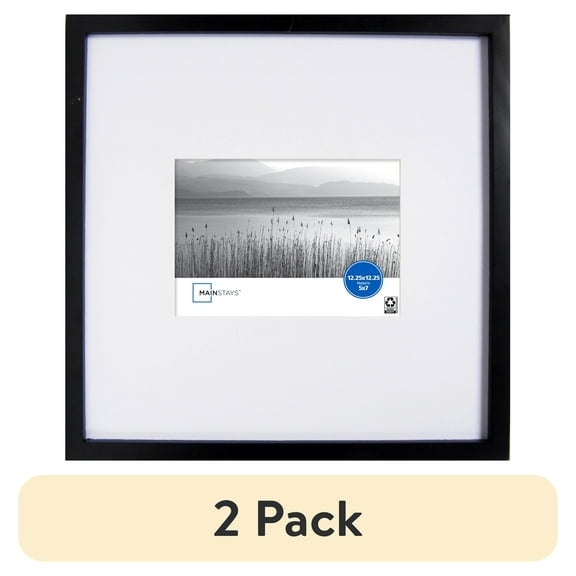 (2 pack) Mainstays – 5x7 Picture Frame – Black Matted Gallery Linear Program Wall Photo Frame