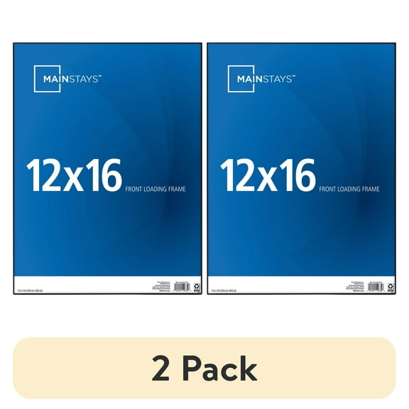 (2 pack) Mainstays 12x16 Front Loading Wall Picture Frame, Black