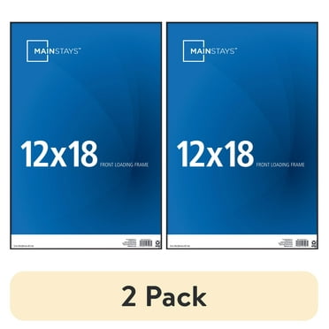 (2 pack) Mainstays 12x18 Front Loading Wall Picture Frame, Black