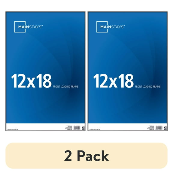 (2 pack) Mainstays 12x18 Front Loading Wall Picture Frame, Black