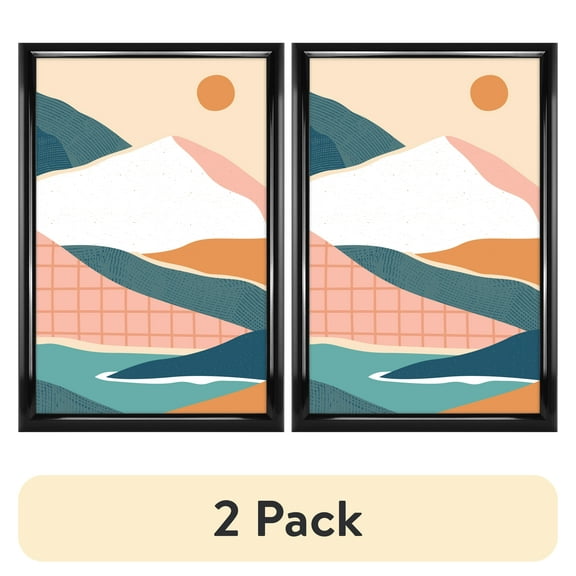 (2 pack) Mainstays – 12x18 Picture Frame – Black Rounded Profile Wall Photo Frame