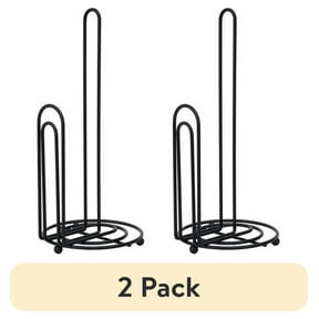 (2 pack) Mainstays Metal Wire Paper Towel Holder for Kitchen Countertops, 13.1 Inches, Black