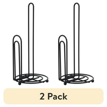 (2 pack) Mainstays 13.1" Stylish Metal Wire Paper Towel Holder, Black