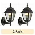 thumbnail image 1 of (2 pack) Mainstays 13.5" Classic Black Outdoor Coach Wall Light, Clear Glass Lens, Bulb Not Included, 1 of 12