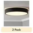thumbnail interactive-video image 1 of (2 pack) Mainstays 13" Flush Mount Light Integrated LED 3CCT Black Trim Finish, 1 of 13