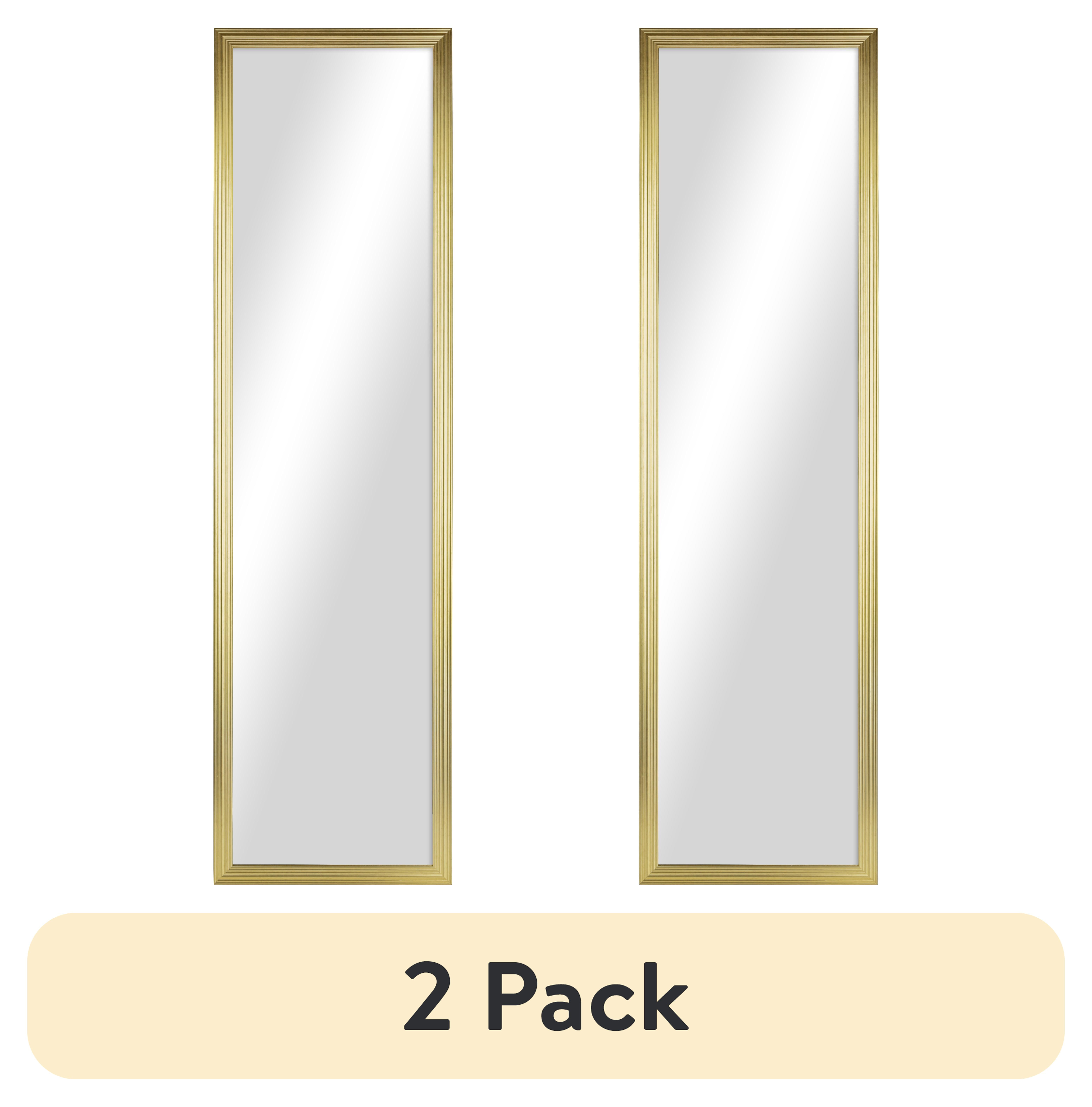 (2 pack) Mainstays 13x49 Full-Length Rectangular Gold Mirror
