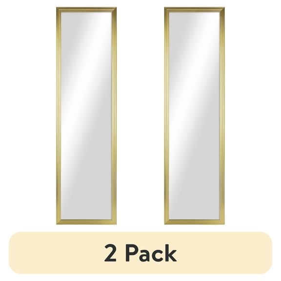 Mainstays 13x49 Gold Rectangle Large Wall Mirror for Bathroom or Living Room