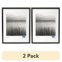 (2 pack) Mainstays – 11x14 Picture Frame – Black Matted Gallery Linear Program Wall Photo Frame
