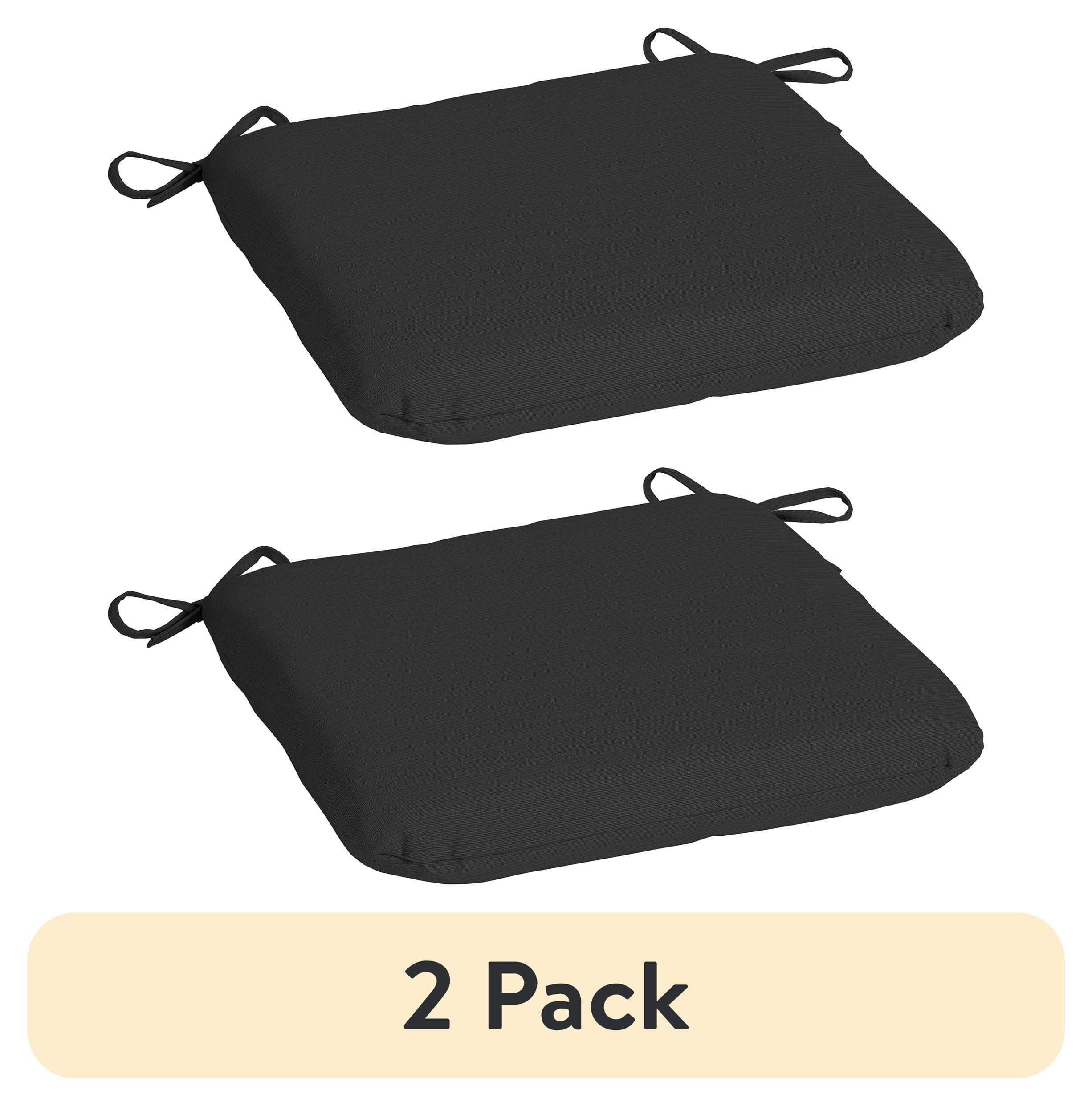 (2 pack) Mainstays 15.5"D x 17"W Black Rectangle Outdoor Seat Pad (1 Pack)