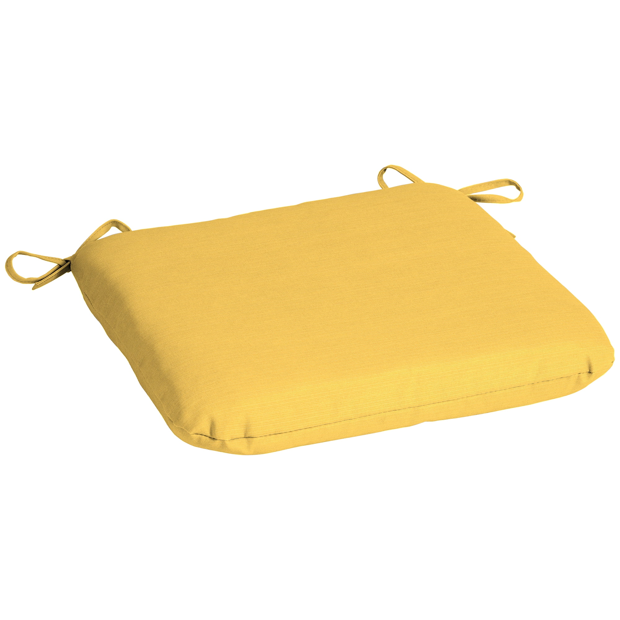 (2 pack) Mainstays Outdoor Seat Pad, Yellow Rectangle, 15.5 in x 17 in, 1 Pack