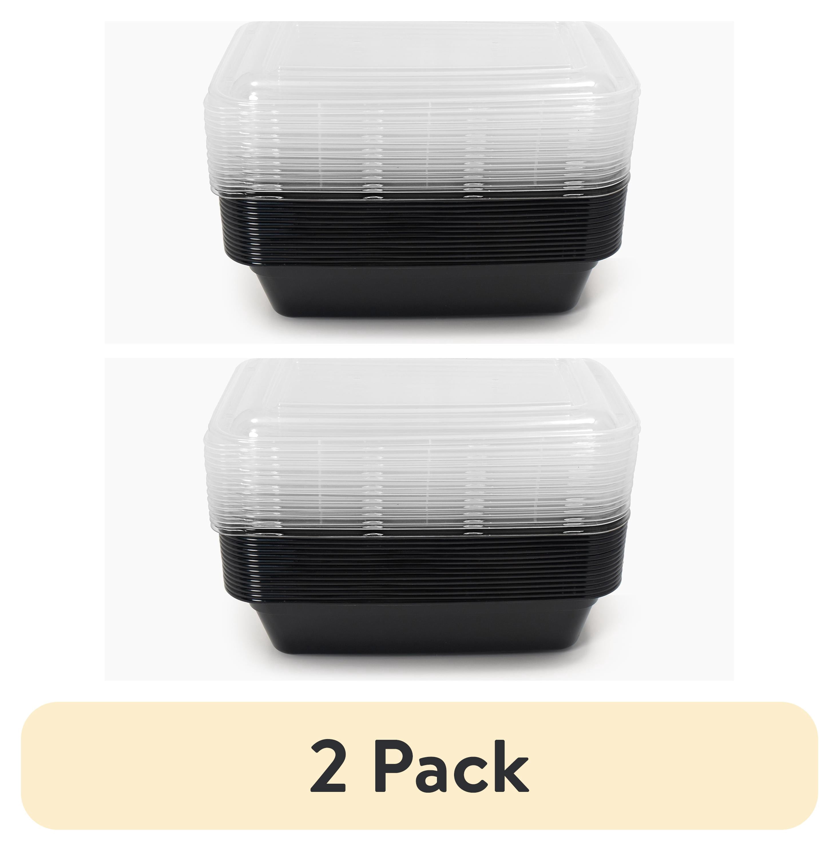 (2 pack) Mainstays 30-Piece (15 Containers + 15 Lids) Meal Prep, BPA-Free, Microwave and Dishwasher Safe