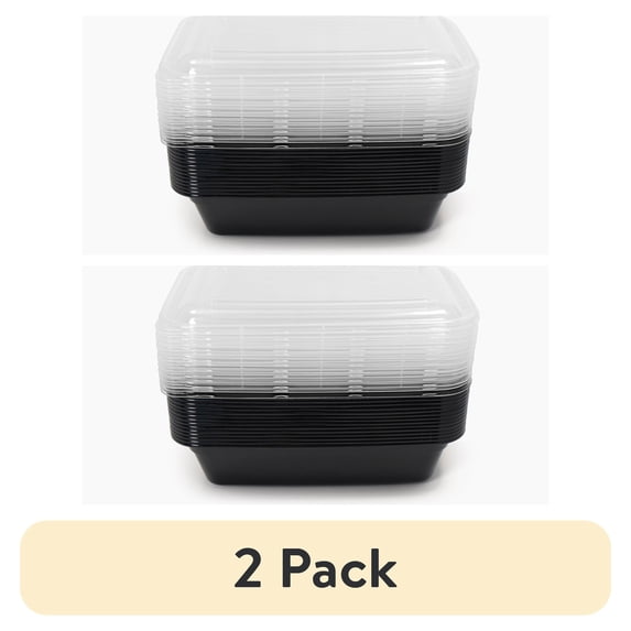 (2 pack) Mainstays 30-Piece (15 Containers + 15 Lids) Meal Prep, BPA-Free, Microwave and Dishwasher Safe