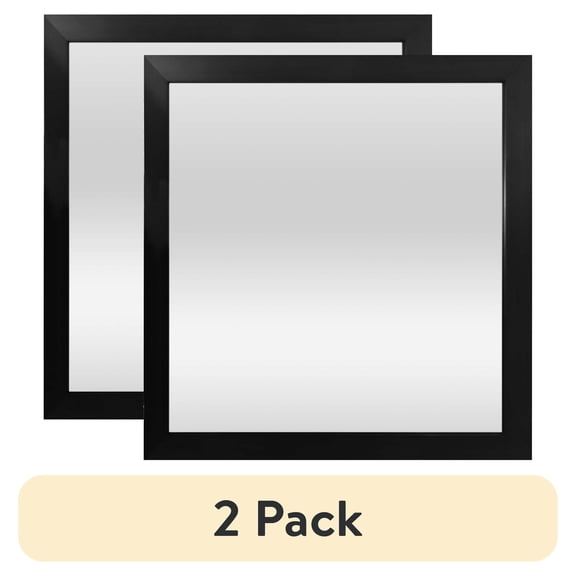 (2 pack) Mainstays 16 in x 16 in Black Framed Wall Mirror