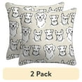 thumbnail image 1 of (2 pack) Mainstays 16" x 16" Dog Faces Decorative Outdoor Throw Pillow, Beige, 1 of 8