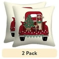 thumbnail image 1 of (2 pack) Mainstays 16" x 16" Reversible Holiday Truck Decorative Outdoor Throw Pillow, Multi, 1 of 9