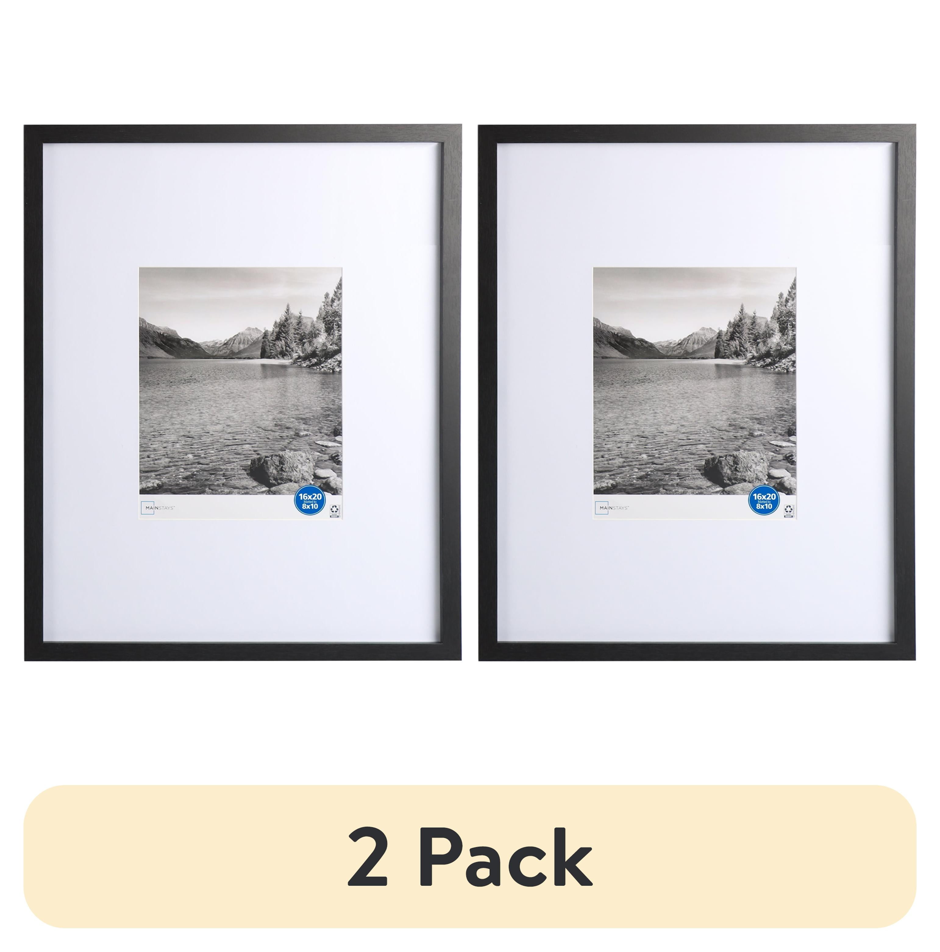 (2 pack) Mainstays 16"x20" Black 2 PC Frame Set, Matted for 8"x10" Pictures