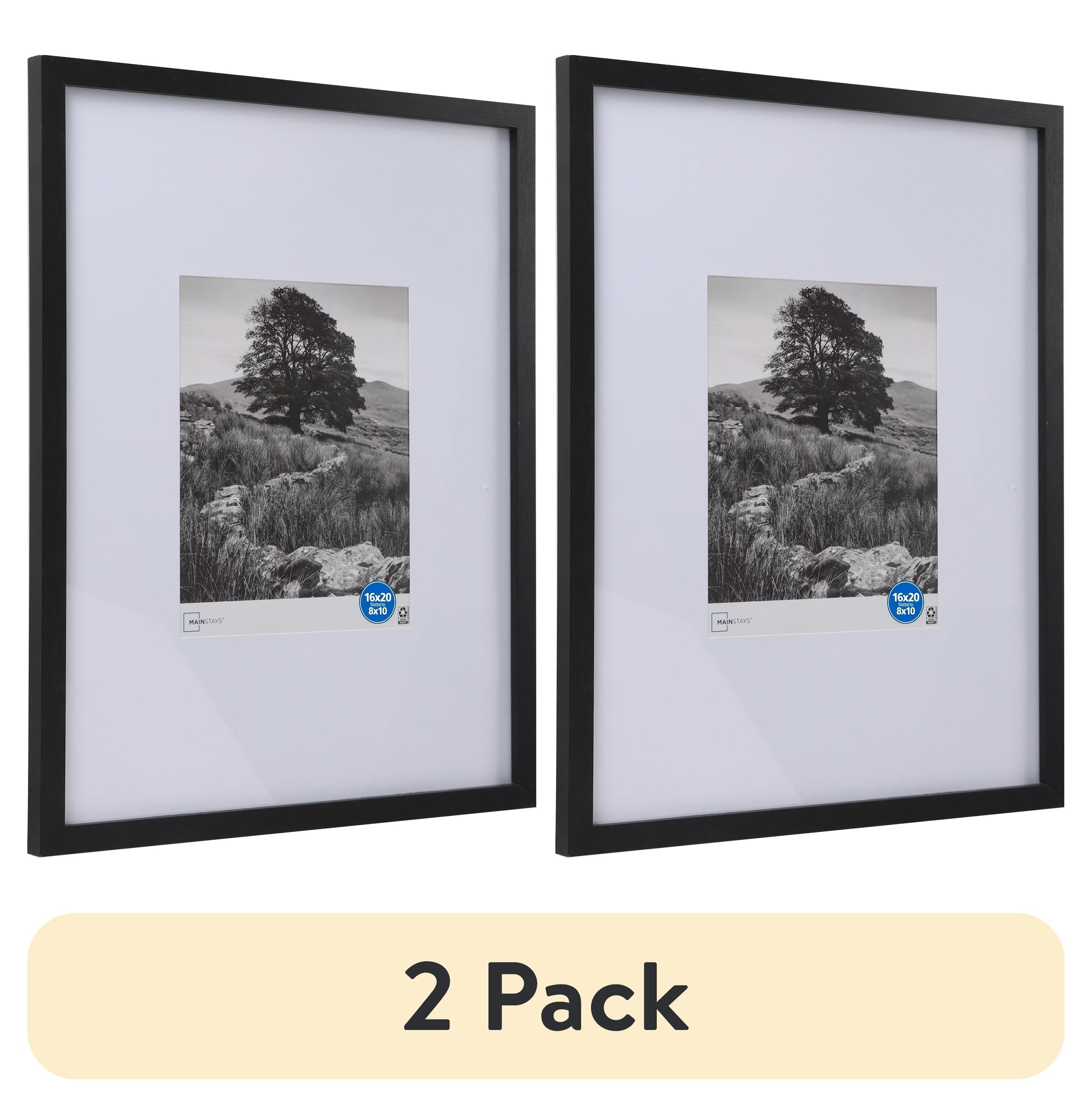 (2 pack) Mainstays 16"x20" Gallery Frame with Wall Mount Light, Matted for 8"x10" Picture