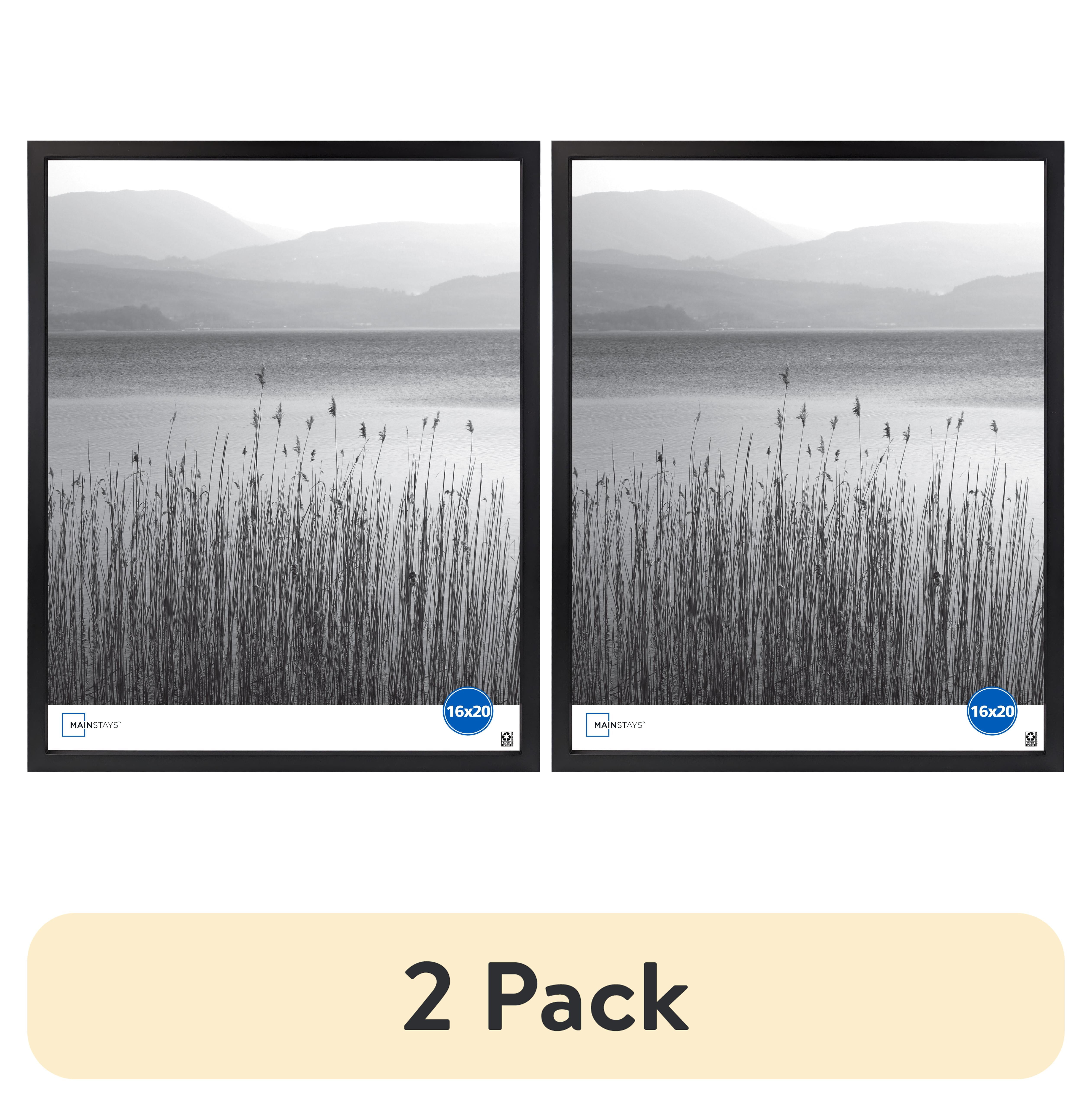 (2 pack) Mainstays – 16x20 Picture Frame – Black Gallery Linear Program Wall Photo Frame