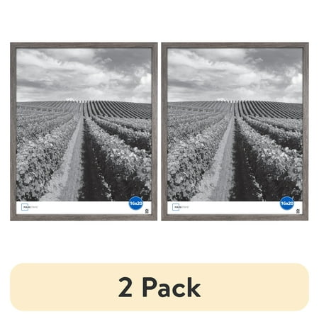 (2 pack) Mainstays – 16x20 Picture Frame – Rustic Gray Gallery Linear Program Wall Photo Frame