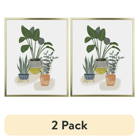 (2 pack) Mainstays – 16x20 Picture Frame – Gold Thin Flat Profile Wall Photo Frame