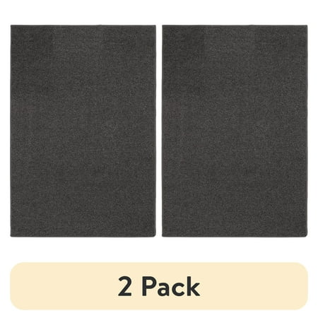(2 pack) Mainstays Titan Grey Durable Indoor Utility Area Rug, 17"x30"