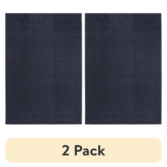 (2 pack) Mainstays 17" x 30" Titan Navy Blue Durable Indoor Utility Area Rug