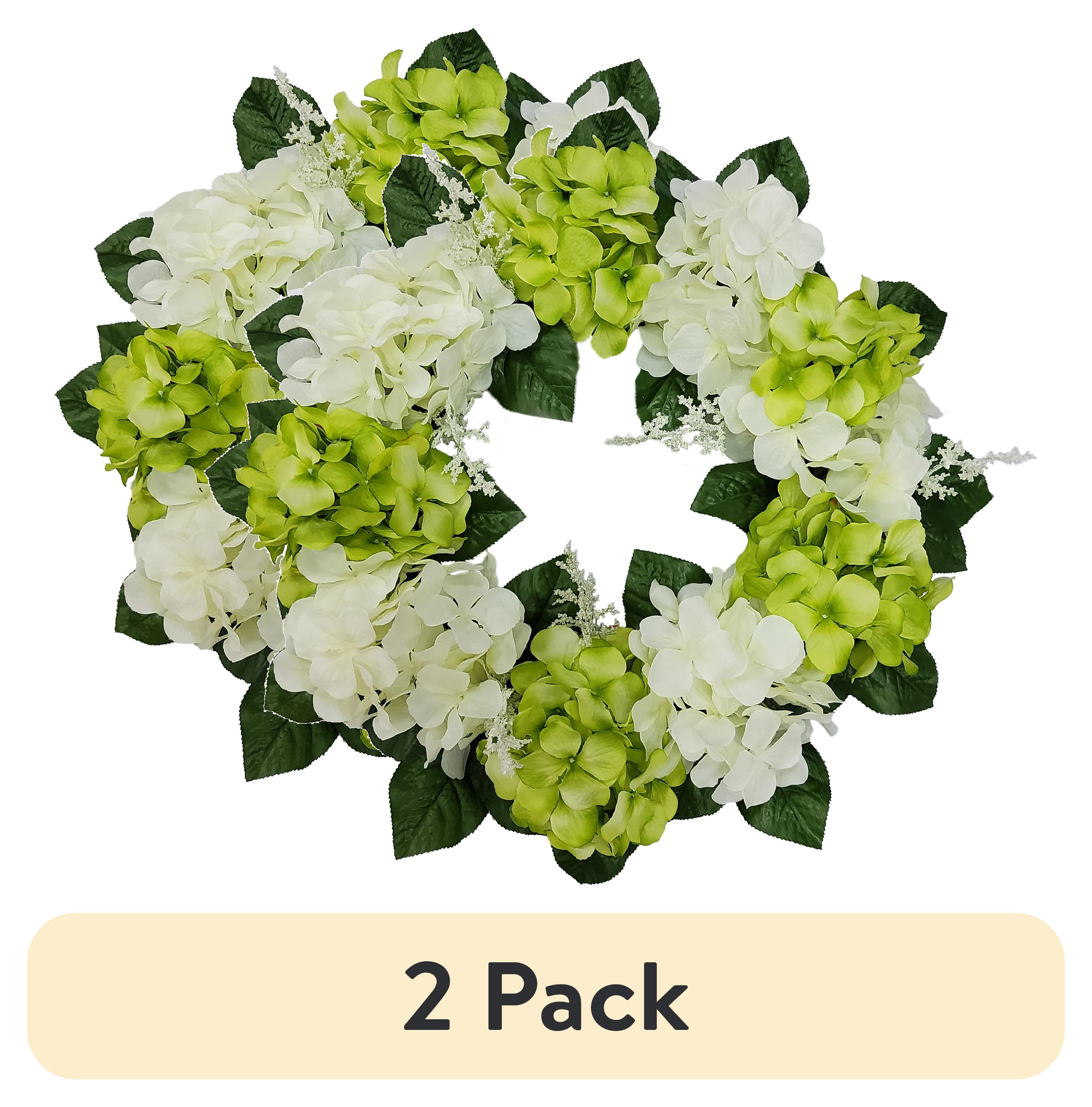 Mainstays 17in Artificial Hydrangea Wreath - Walmart.com