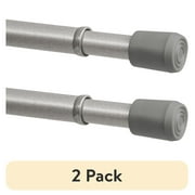 (2 pack) Mainstays 7/16" Adjustable Spring Tension Curtain Rod, 18-28", Chrome