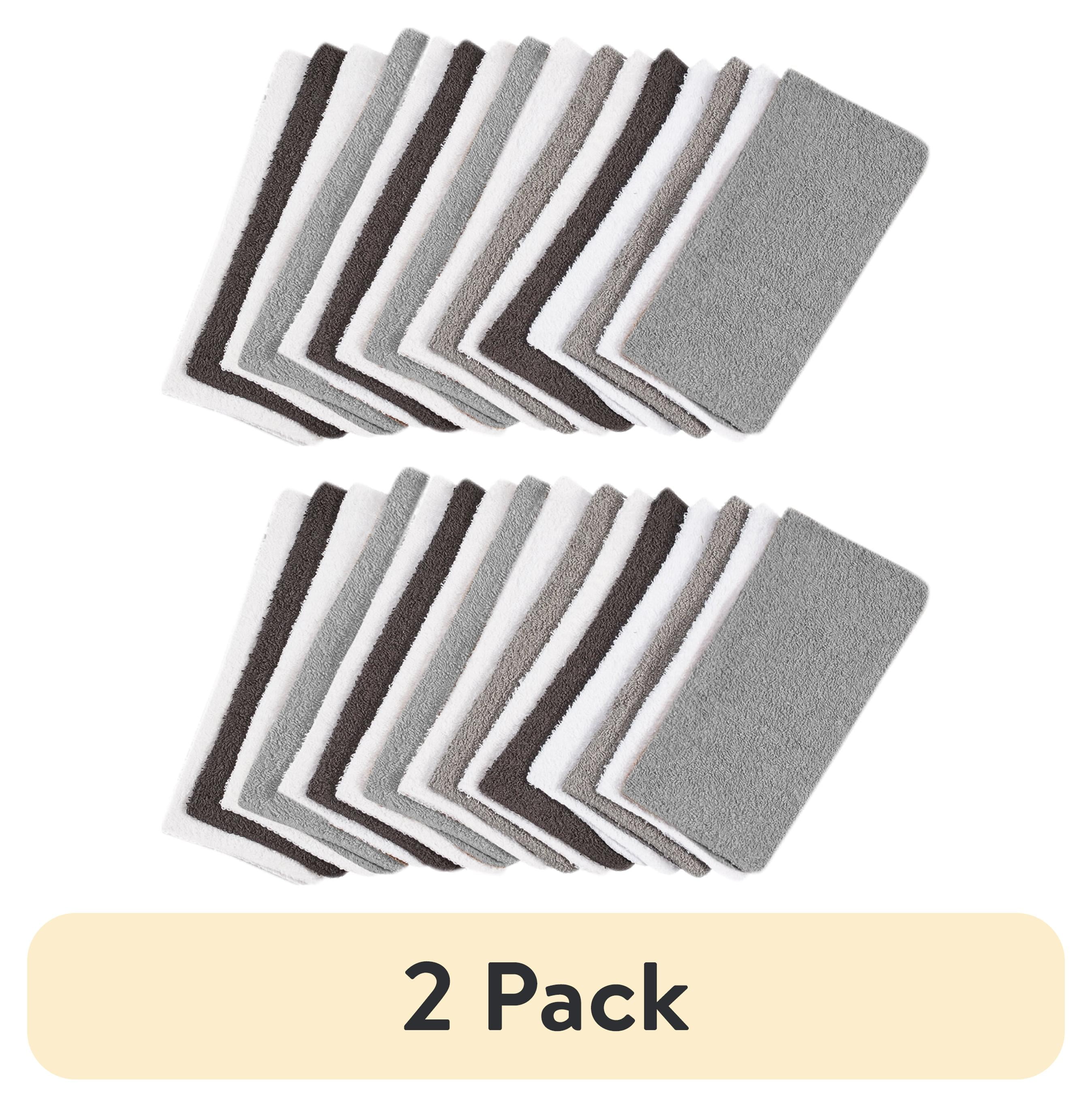 (2 pack) Mainstays 18-Pack Washcloth Bundle, Grey Multi