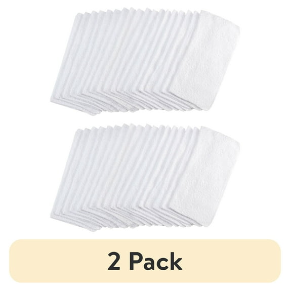 (2 pack) Mainstays 18-Pack Washcloth Bundle, White