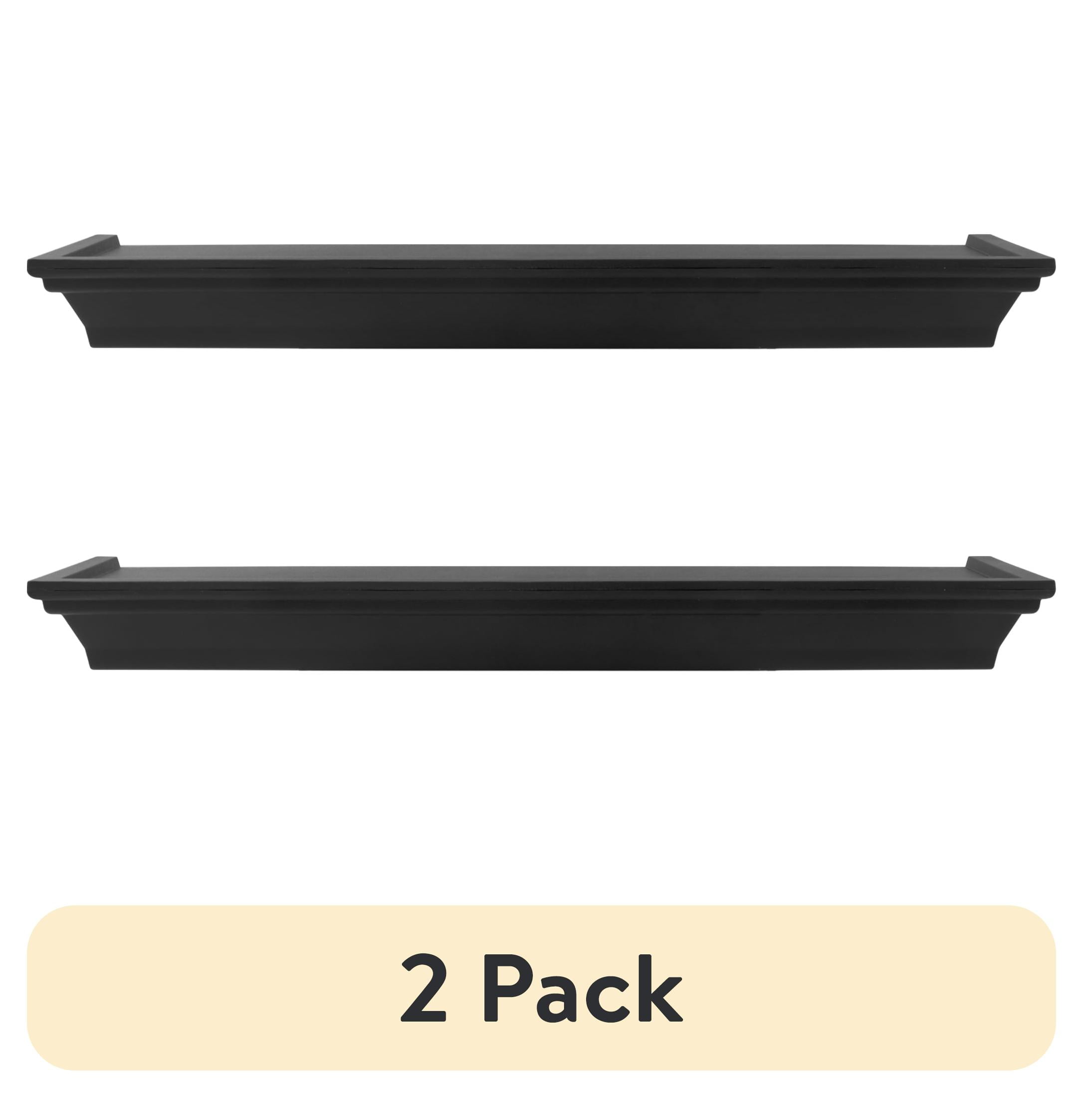 (2 pack) Mainstays 18" Plastic Wall Shelf, Black