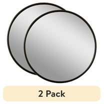 (2 pack) Mainstays 18x18 Black Round Small Decorative Wall Mirror for Bathroom or Living Room