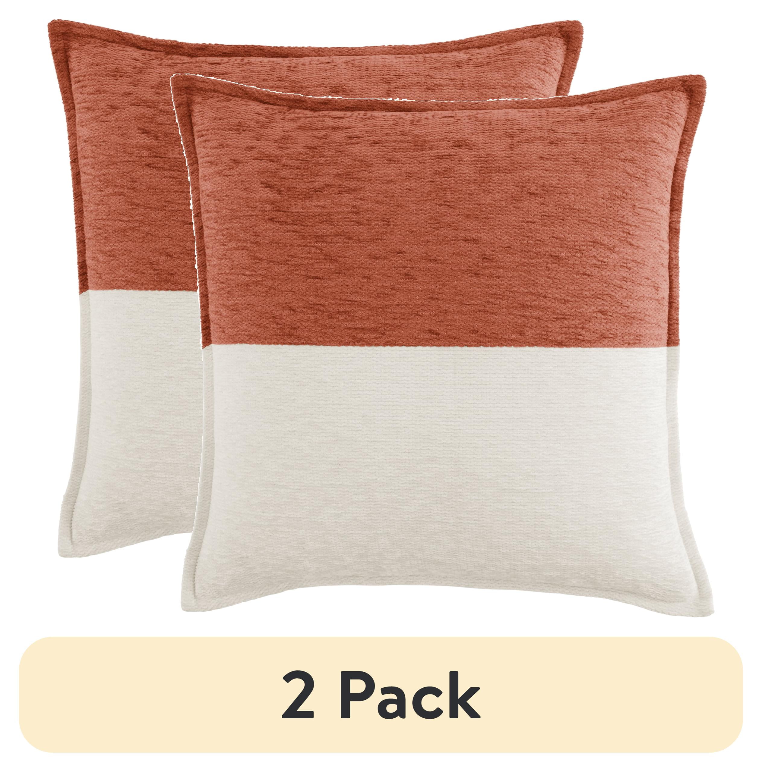 (2 pack) Mainstays 18" x 18" Two-Toned Red Canyon Polyester Cotton Square Decorative Throw Pillow
