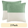 thumbnail image 1 of (2 pack) Mainstays 18" x 18" Two-Toned Sage Green Polyester Cotton Square Decorative Throw Pillow, 1 of 7