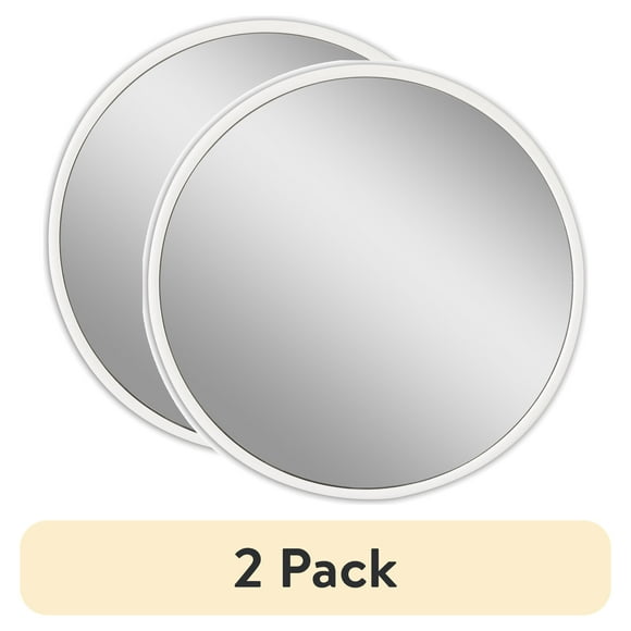 (2 pack) Mainstays 18" x 18" White Modern Wall Mirror