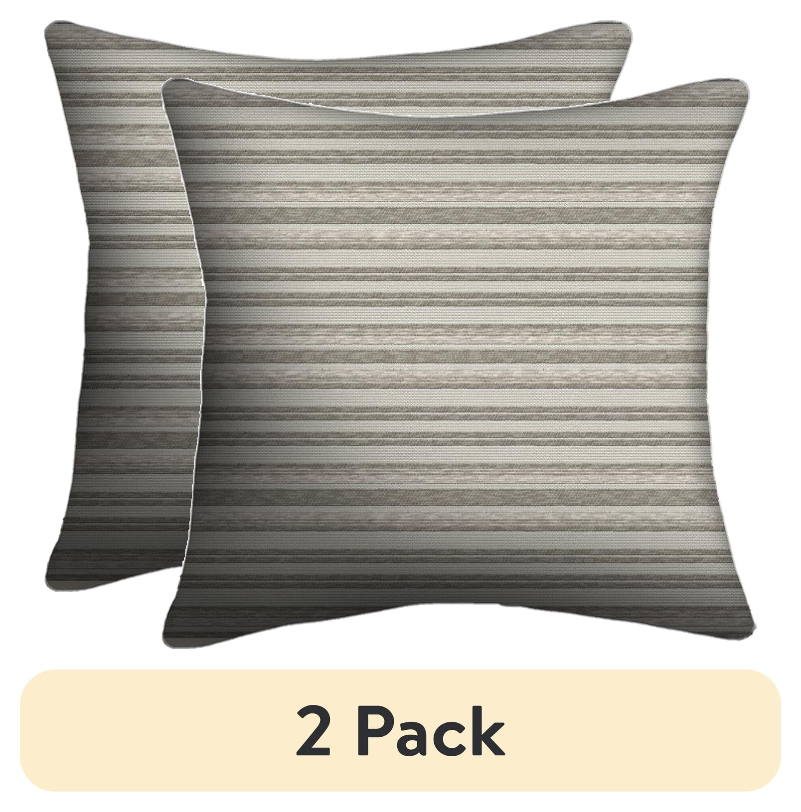 (2 pack) Mainstays 18" x 18" Woven Stripe Decorative Throw Pillow, Neutral