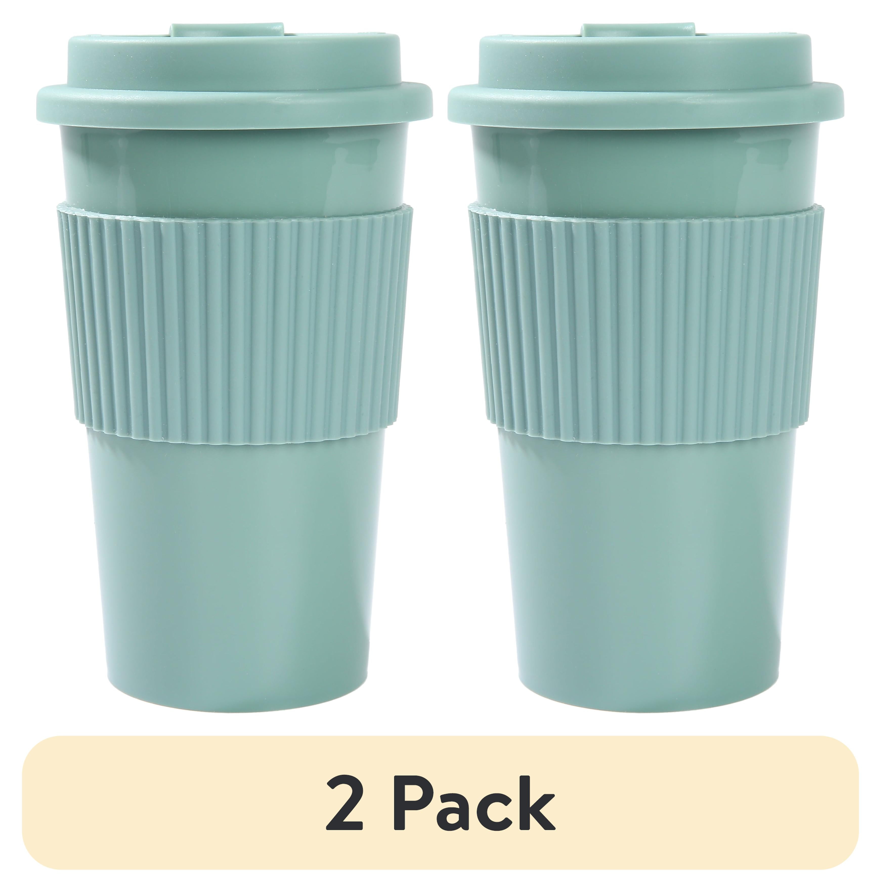 (2 pack) Mainstays 18oz Sage Green To-Go Coffee Cup Perfect Companion for Your On-the-Go Beverages