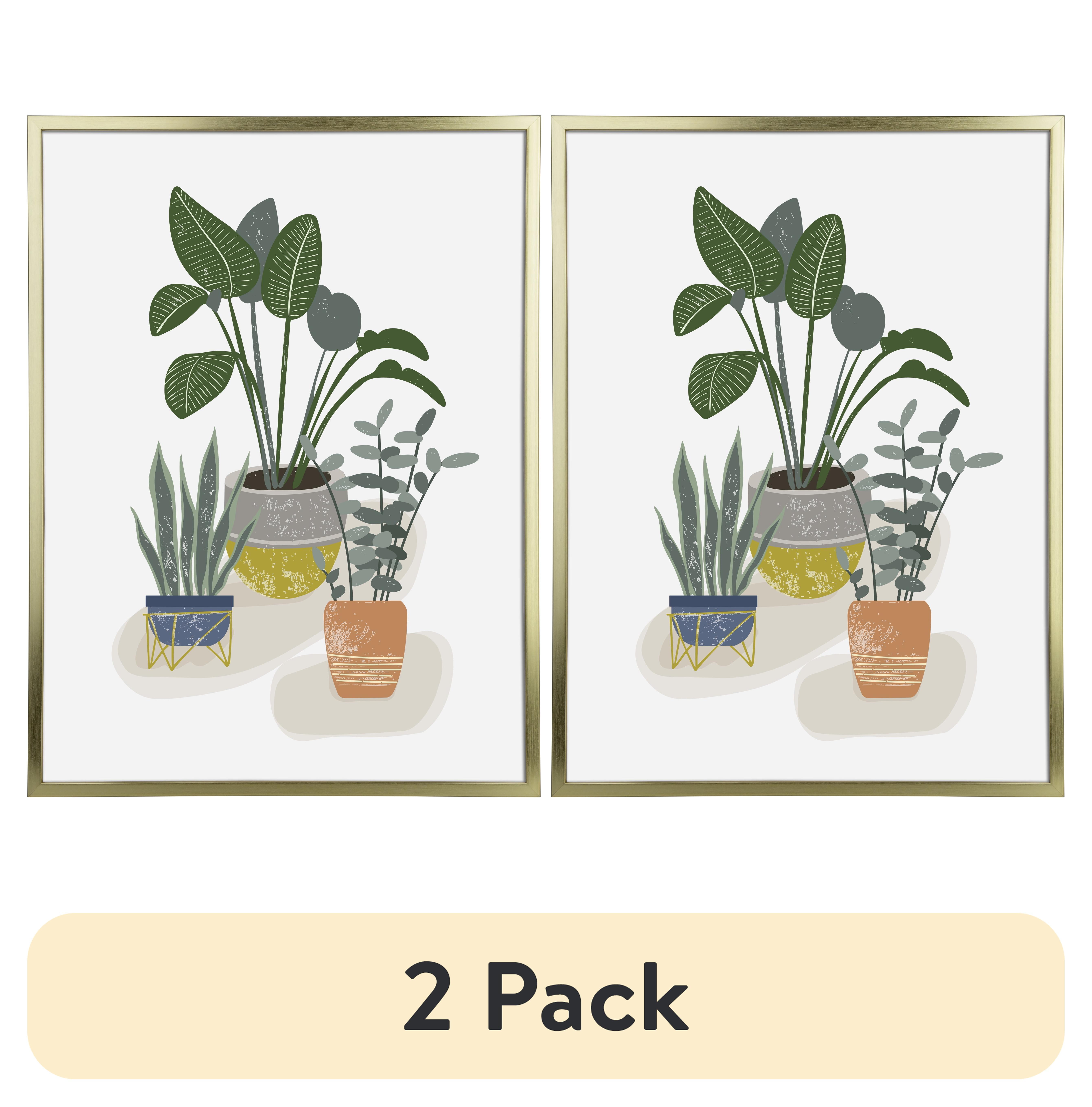 (2 pack) Mainstays 18x24 Thin Flat Gold Poster Frame