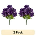 thumbnail image 1 of (2 pack) Mainstays 19.75" Indoor Artificial Bush, Hydrangea Flower, Purple Color, 1 of 9
