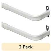 (2 pack) Mainstays 2" Metal Wrap Adjustable Curtain Rod, 48-86", White
