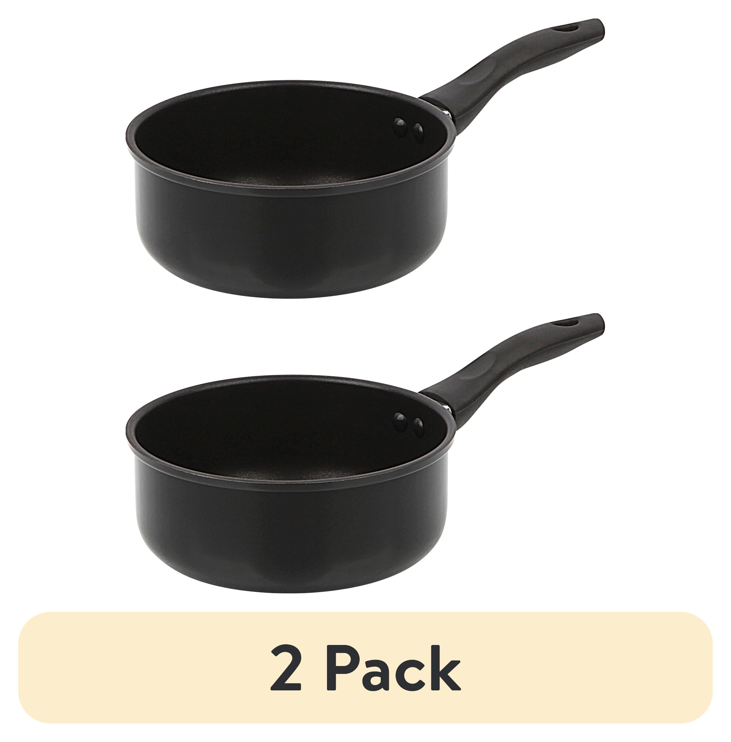 (2 pack) Mainstays 2-Quart Non-Stick Saucepan, Black