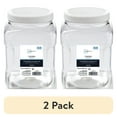 thumbnail image 1 of (2 pack) Mainstays 2-Quart Plastic Clear Canister with White Twist-Top Lid (1 Each) 4.85" x 4.73" x 7.30", A Practical Choice for Pantry Organization and Food Storage, 1 of 7
