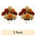 thumbnail image 1 of (2 pack) Mainstays 20in Indoor Artificial Flower Bush, Mums, Cream and Orange Colors., 1 of 6